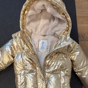 Gold Gap Kids Puffer Jacket with Hood
